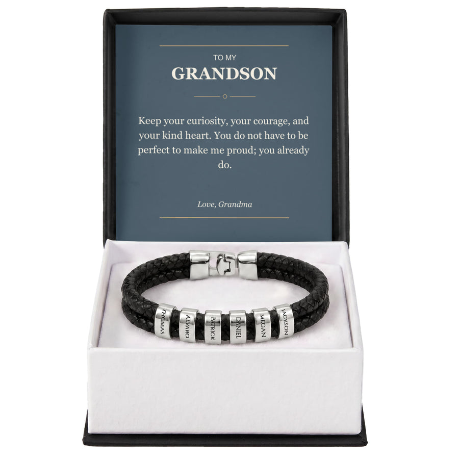 To My Grandson, You Already Make Me Proud - Personalized Name Bracelet