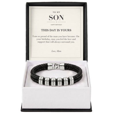 Load image into Gallery viewer, To My Son Birthday Personalized Name Bracelet - This Day Is Yours
