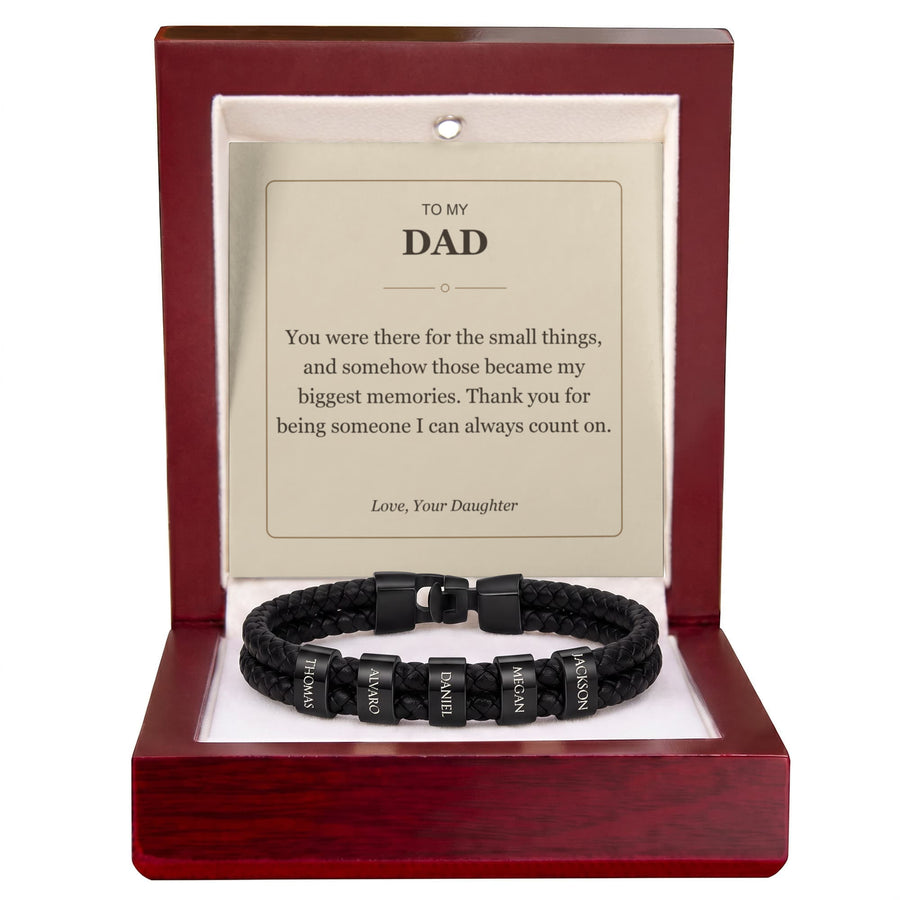 To My Dad, Someone I Can Count On - Personalized Name Bracelet