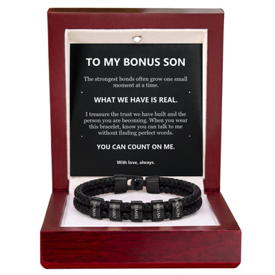 Load image into Gallery viewer, To My Bonus Son, What We Have Is Real - Personalized Name Bracelet
