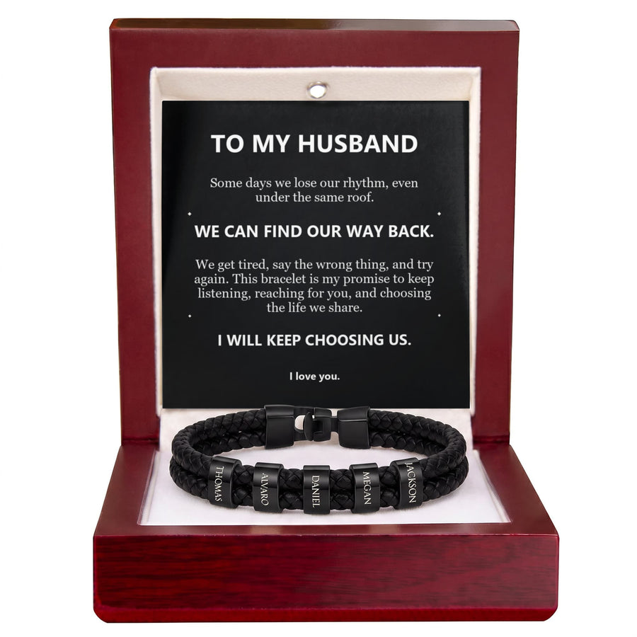 To My Husband, We Can Find Our Way Back - Personalized Name Bracelet