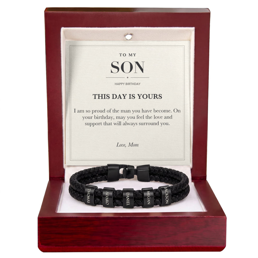 To My Son Birthday Personalized Name Bracelet - This Day Is Yours