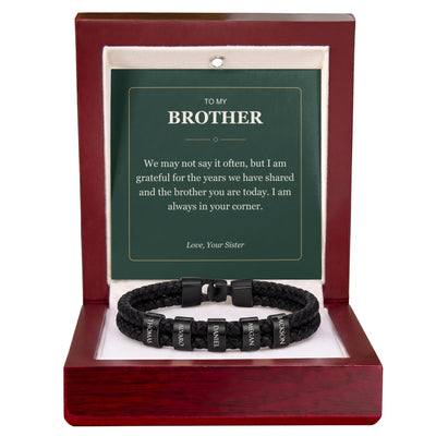 Load image into Gallery viewer, To My Brother, Always in Your Corner - Personalized Name Bracelet
