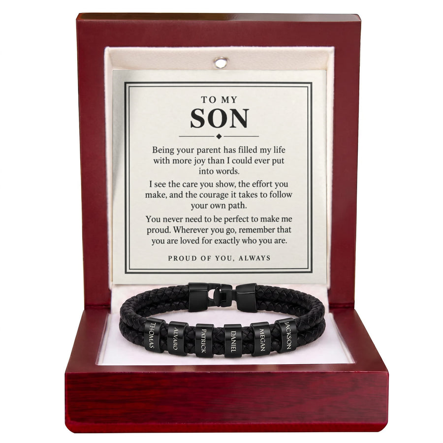 To My Son Personalized Name Bracelet - Proud of You Always