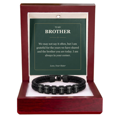Load image into Gallery viewer, To My Brother, Always in Your Corner - Personalized Name Bracelet
