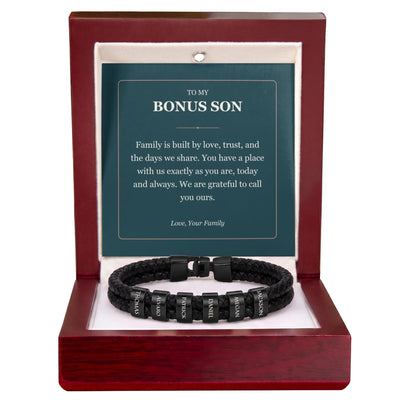 Load image into Gallery viewer, To My Bonus Son, You Belong With Us - Personalized Name Bracelet
