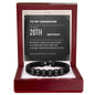 To My Grandson 20th Birthday Men's Personalized Name Bracelet from Grandma