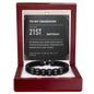 To My Grandson 21st Birthday Men's Personalized Name Bracelet from Grandma