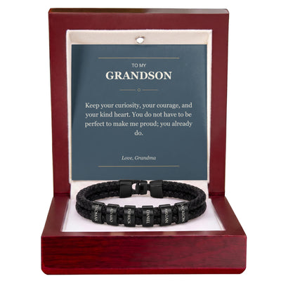 Load image into Gallery viewer, To My Grandson, You Already Make Me Proud - Personalized Name Bracelet
