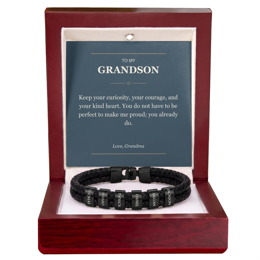 To My Grandson, You Already Make Me Proud - Personalized Name Bracelet