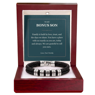 Load image into Gallery viewer, To My Bonus Son, You Belong With Us - Personalized Name Bracelet
