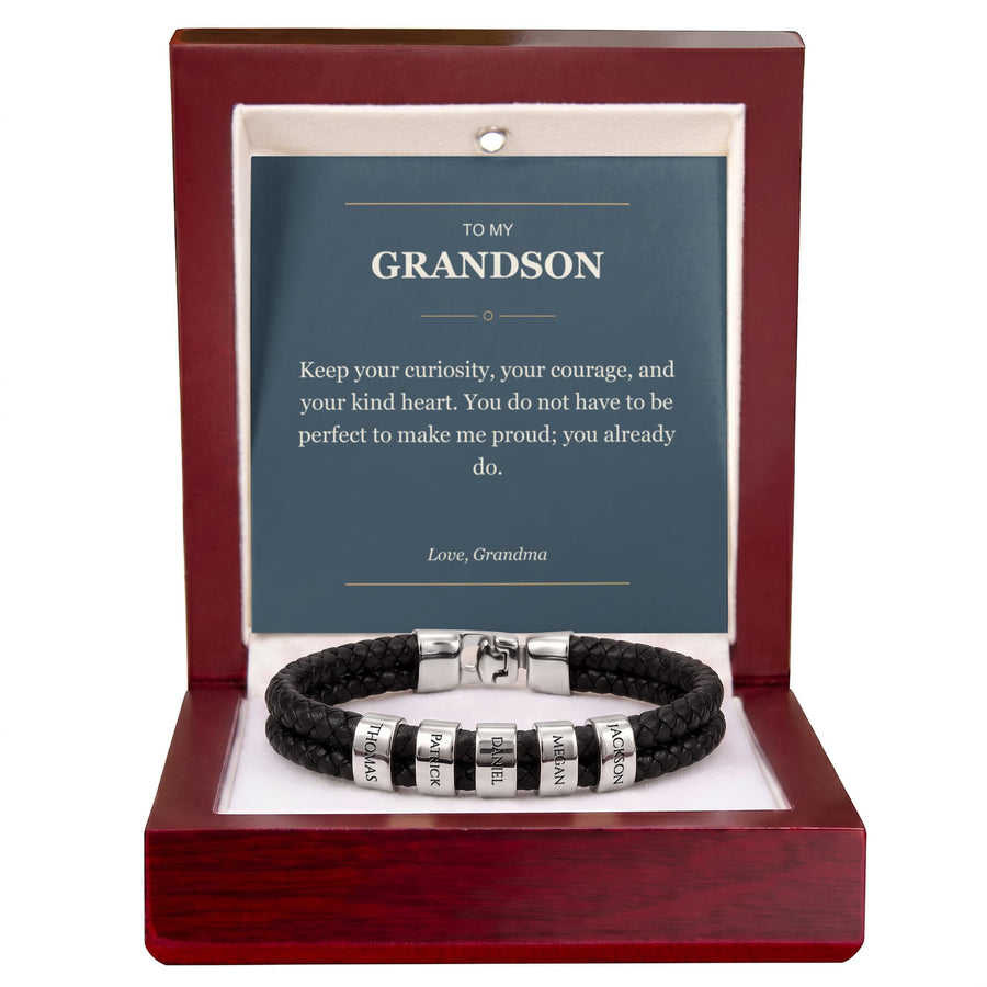 To My Grandson, You Already Make Me Proud - Personalized Name Bracelet