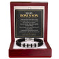 To My Bonus Son Personalized Name Bracelet - Proud to Call You Family