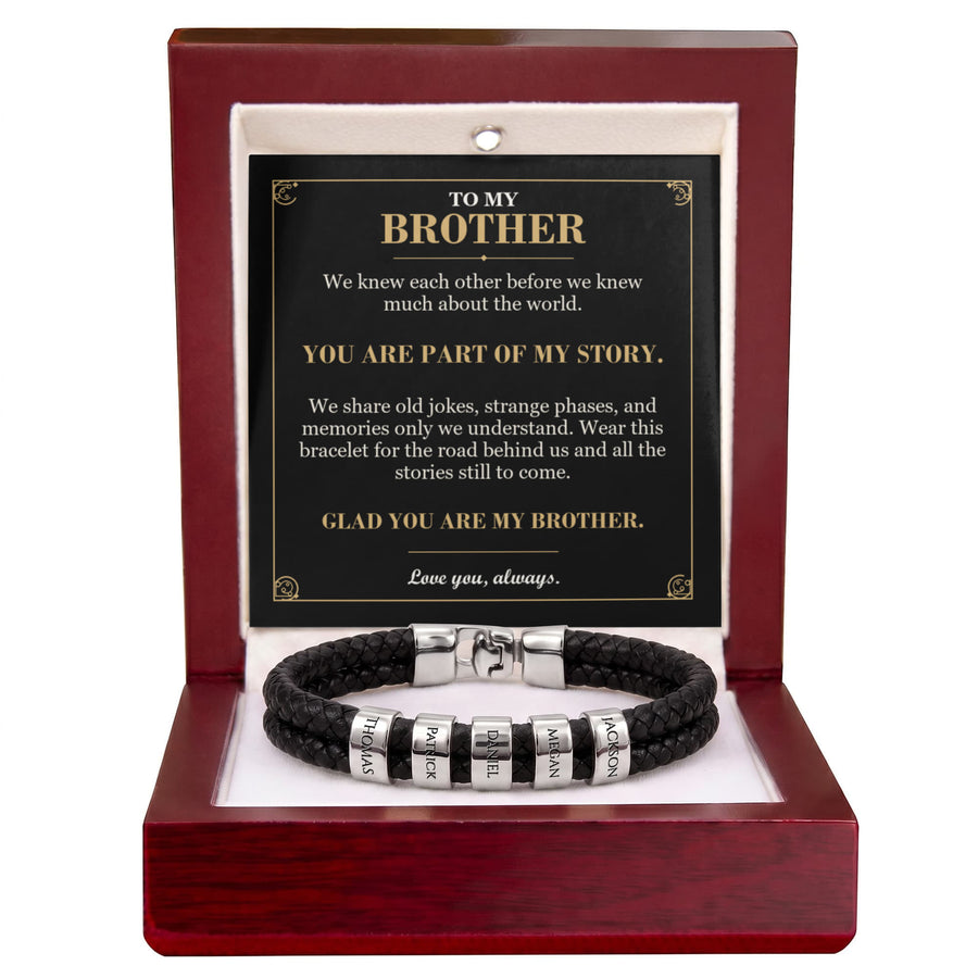 To My Brother, You Are Part of My Story - Personalized Name Bracelet