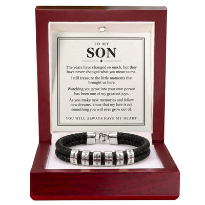 Load image into Gallery viewer, To My Son Personalized Name Bracelet - You Will Always Have My Heart

