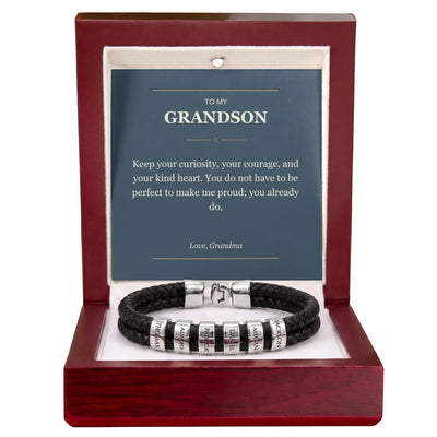 Load image into Gallery viewer, To My Grandson, You Already Make Me Proud - Personalized Name Bracelet
