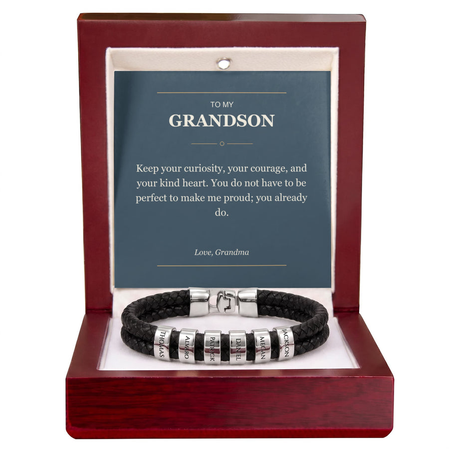 To My Grandson, You Already Make Me Proud - Personalized Name Bracelet