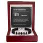 To My Grandson 18th Birthday Men's Personalized Name Bracelet from Grandma