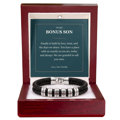 Load image into Gallery viewer, To My Bonus Son, You Belong With Us - Personalized Name Bracelet
