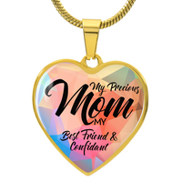 Load image into Gallery viewer, To My Mom Heart Necklace - My Precious Mom Snake Chain
