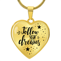Load image into Gallery viewer, Silver Women Heart Necklace - Follow Your Dreams Snake Chain

