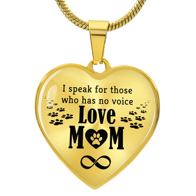 Load image into Gallery viewer, To My Mom Heart Necklace - I Speak for Those Snake Chain
