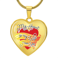 Load image into Gallery viewer, To My Wife Heart Necklace - My Heart to My Wife Snake Chain
