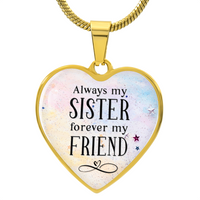 Load image into Gallery viewer, To My Sister Heart Necklace - Always My Sister Snake Chain

