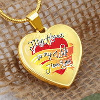Load image into Gallery viewer, To My Wife Heart Necklace - My Heart to My Wife Snake Chain
