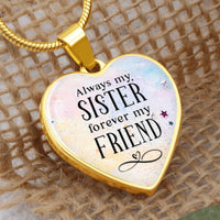 Load image into Gallery viewer, To My Sister Heart Necklace - Always My Sister Snake Chain

