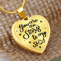 Load image into Gallery viewer, Silver Women Heart Necklace - You Are the Stars to My Sky Snake Chain
