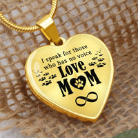 Load image into Gallery viewer, To My Mom Heart Necklace - I Speak for Those Snake Chain
