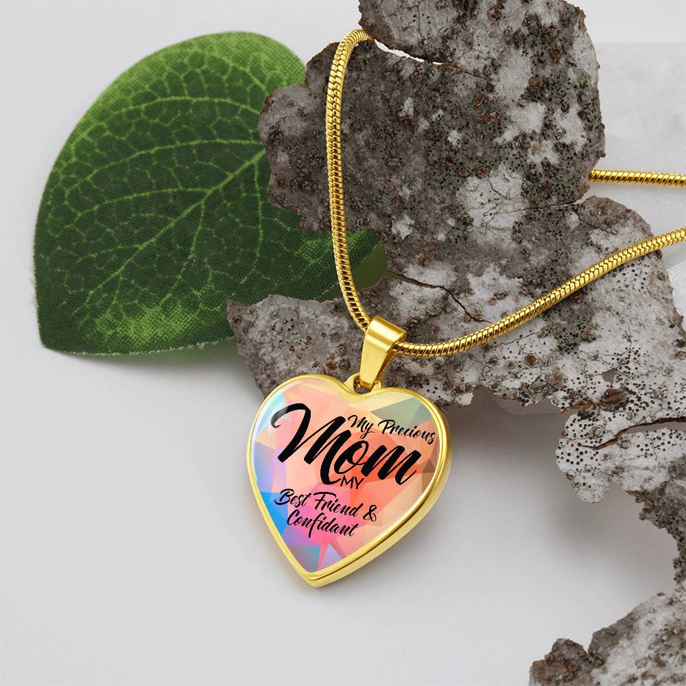 To My Mom Heart Necklace - My Precious Mom Snake Chain | All