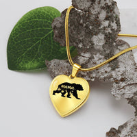 Load image into Gallery viewer, To My Mama Heart Necklace - Mama Bear Snake Chain
