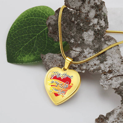 Load image into Gallery viewer, To My Wife Heart Necklace - My Heart to My Wife Snake Chain
