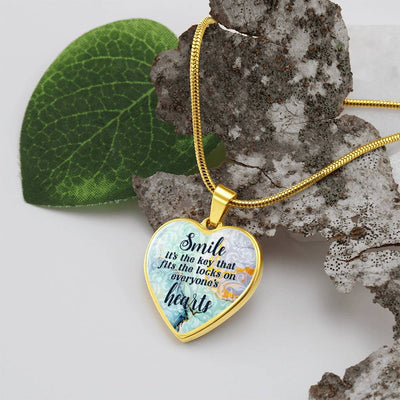 Load image into Gallery viewer, Silver Women Heart Necklace - Smile Snake Chain
