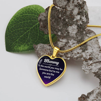 Load image into Gallery viewer, To My Mummy Heart Necklace - Mummy to the World You May Be Someone Snake Chain
