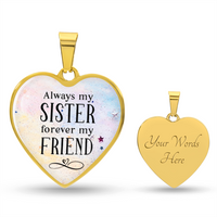 Load image into Gallery viewer, To My Sister Heart Necklace - Always My Sister Snake Chain
