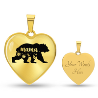 Load image into Gallery viewer, To My Mama Heart Necklace - Mama Bear Snake Chain
