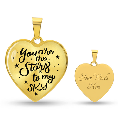 Load image into Gallery viewer, Silver Women Heart Necklace - You Are the Stars to My Sky Snake Chain
