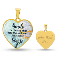 Load image into Gallery viewer, Silver Women Heart Necklace - Smile Snake Chain

