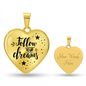 Silver Women Heart Necklace - Follow Your Dreams Snake Chain