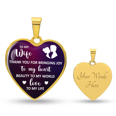Load image into Gallery viewer, To My Wife Heart Necklace - Thank You for Bringing Snake Chain
