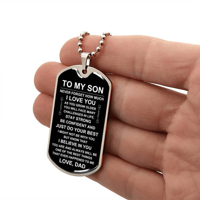 Load image into Gallery viewer, Personalized Necklace for Son from Dad, Father to Son Dog Tag Necklace
