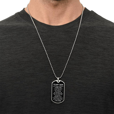 Load image into Gallery viewer, Personalized Necklace for Son from Mom, Mother to Son Dog Tag Necklace
