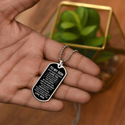Load image into Gallery viewer, Personalized Necklace for Son from Mom, Mother to Son Dog Tag Necklace
