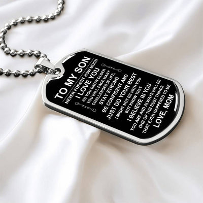 Load image into Gallery viewer, Personalized Necklace for Son from Mom, Mother to Son Dog Tag Necklace
