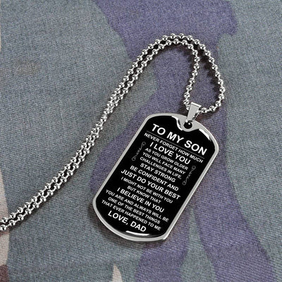 Load image into Gallery viewer, Personalized Necklace for Son from Dad, Father to Son Dog Tag Necklace
