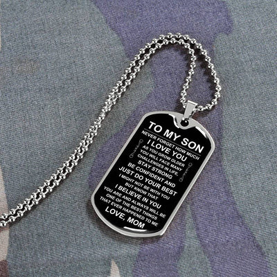 Load image into Gallery viewer, Personalized Necklace for Son from Mom, Mother to Son Dog Tag Necklace
