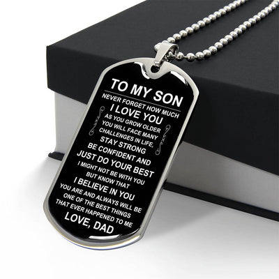 Load image into Gallery viewer, Personalized Necklace for Son from Dad, Father to Son Dog Tag Necklace
